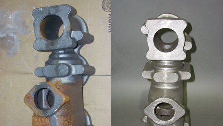 華盛泰拋丸機(jī)清理效果圖對比。